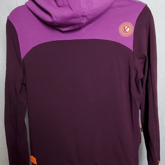 Women's abk Hooded Pullover Pink Orange Burgundy Mountain Size M Hiking Climbing - Picture 2 of 14